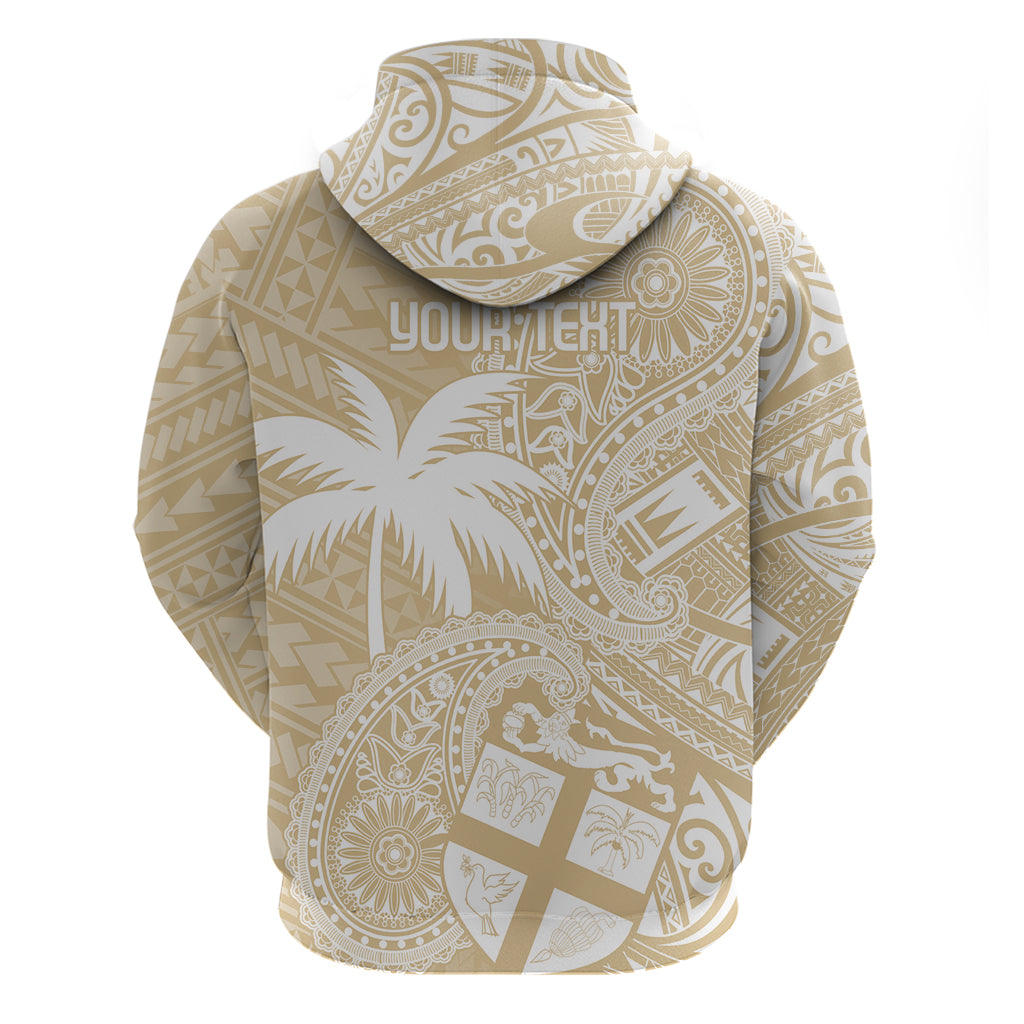 Custom Indo Fijians Zip Hoodie Fiji ke Hindustani Polyneisan Paisley Beige Style LT9 - Polynesian Pride