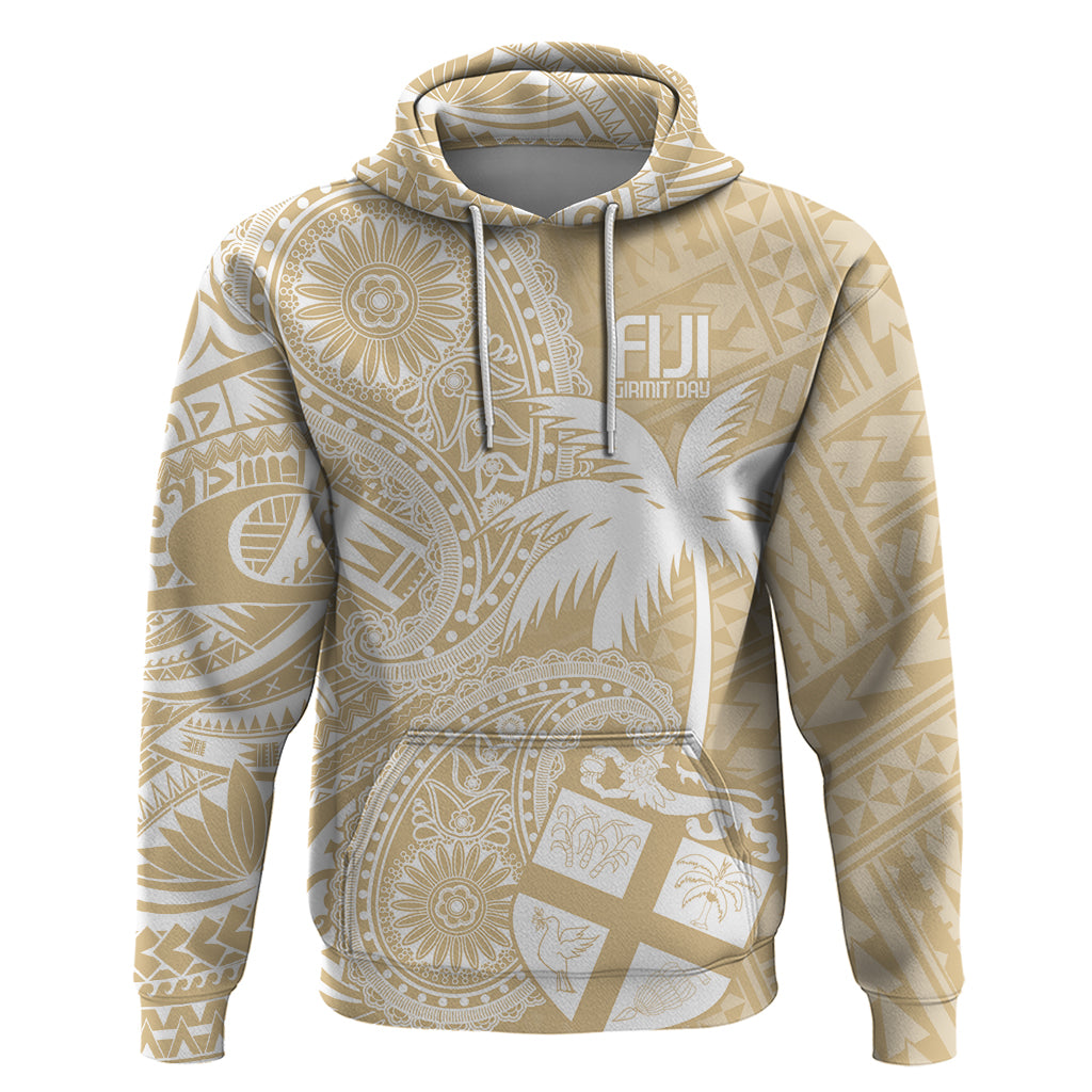 Custom Indo Fijians Zip Hoodie Fiji ke Hindustani Polyneisan Paisley Beige Style LT9 Pullover Hoodie Beige - Polynesian Pride