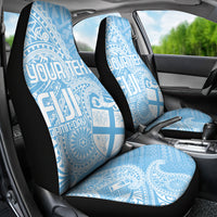 Custom Indo Fijians Car Seat Cover Fiji ke Hindustani Polyneisan Paisley Blue Style LT9 - Polynesian Pride