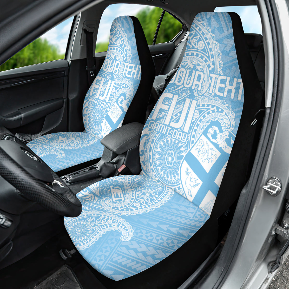Custom Indo Fijians Car Seat Cover Fiji ke Hindustani Polyneisan Paisley Blue Style LT9 - Polynesian Pride