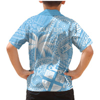 Custom Indo Fijians Family Matching Mermaid Dress and Hawaiian Shirt Fiji ke Hindustani Polyneisan Paisley Blue Style LT9 - Polynesian Pride