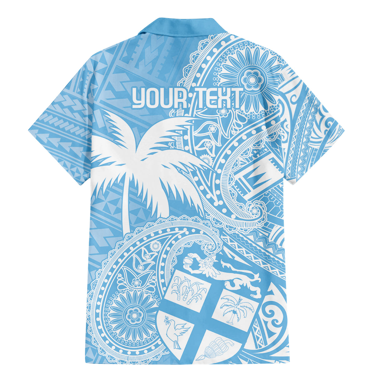 Custom Indo Fijians Family Matching Mermaid Dress and Hawaiian Shirt Fiji ke Hindustani Polyneisan Paisley Blue Style LT9 - Polynesian Pride