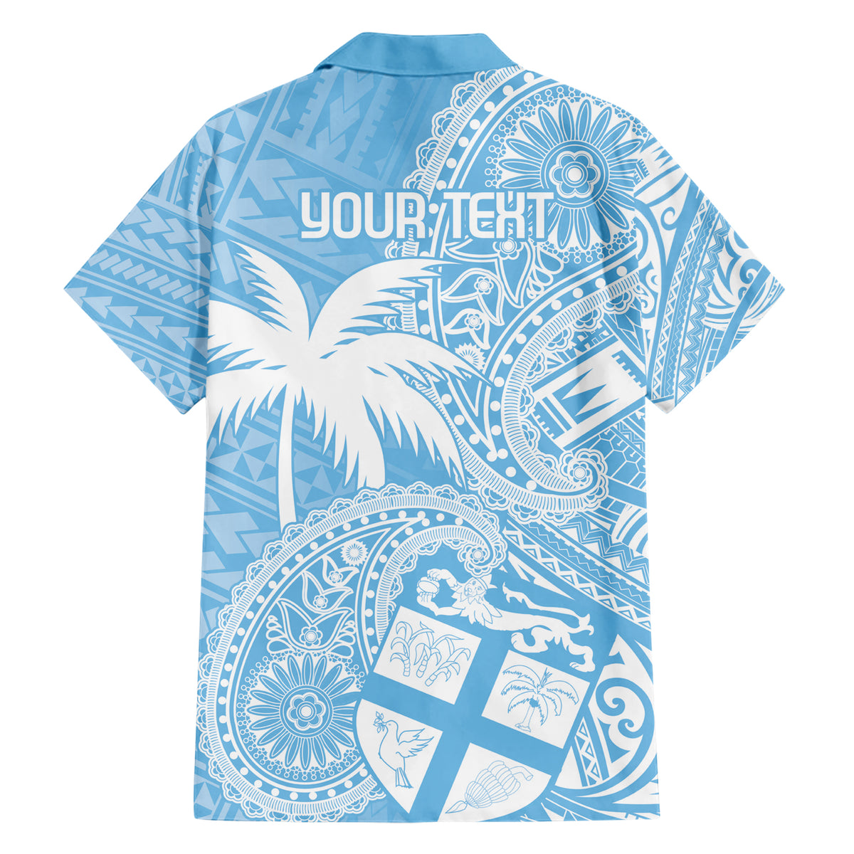 Custom Indo Fijians Family Matching Short Sleeve Bodycon Dress and Hawaiian Shirt Fiji ke Hindustani Polyneisan Paisley Blue Style LT9 - Polynesian Pride
