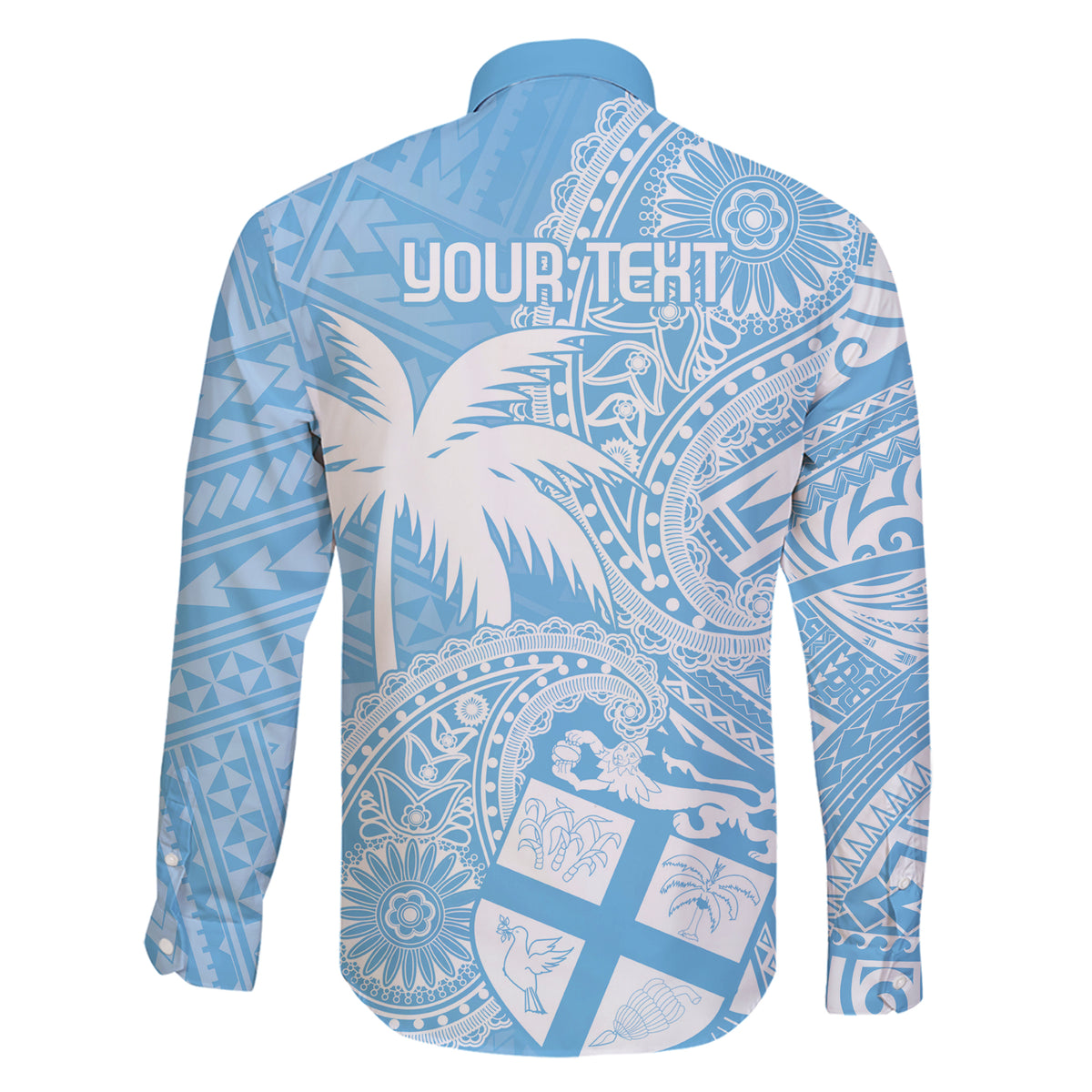 Custom Indo Fijians Family Matching Short Sleeve Bodycon Dress and Hawaiian Shirt Fiji ke Hindustani Polyneisan Paisley Blue Style LT9 - Polynesian Pride