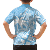 Custom Indo Fijians Family Matching Summer Maxi Dress and Hawaiian Shirt Fiji ke Hindustani Polyneisan Paisley Blue Style LT9 - Polynesian Pride