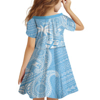 Custom Indo Fijians Family Matching Summer Maxi Dress and Hawaiian Shirt Fiji ke Hindustani Polyneisan Paisley Blue Style LT9 - Polynesian Pride