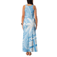 Custom Indo Fijians Family Matching Tank Maxi Dress and Hawaiian Shirt Fiji ke Hindustani Polyneisan Paisley Blue Style LT9 - Polynesian Pride