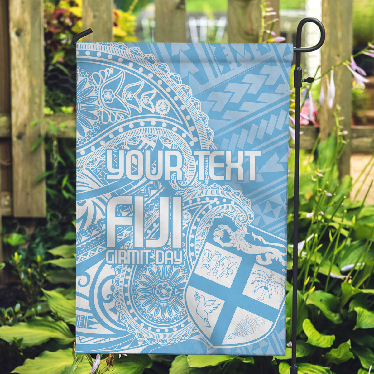 Custom Indo Fijians Garden Flag Fiji ke Hindustani Polyneisan Paisley Blue Style LT9 Garden Flag Blue - Polynesian Pride
