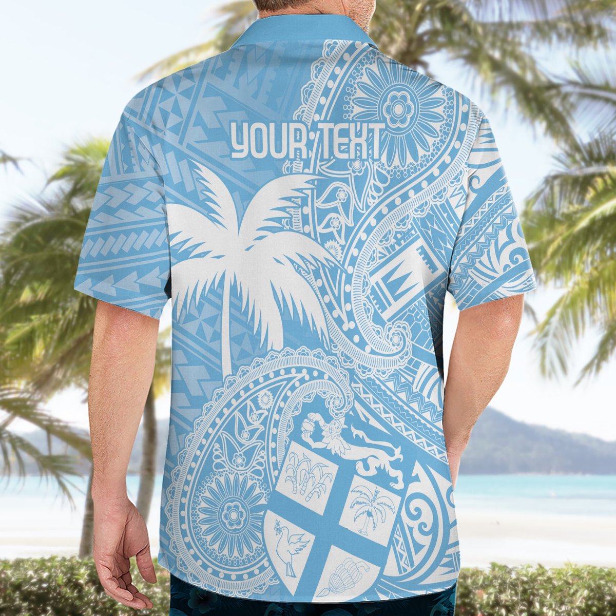 Custom Indo Fijians Hawaiian Shirt Fiji ke Hindustani Polyneisan Paisley Blue Style LT9 - Polynesian Pride