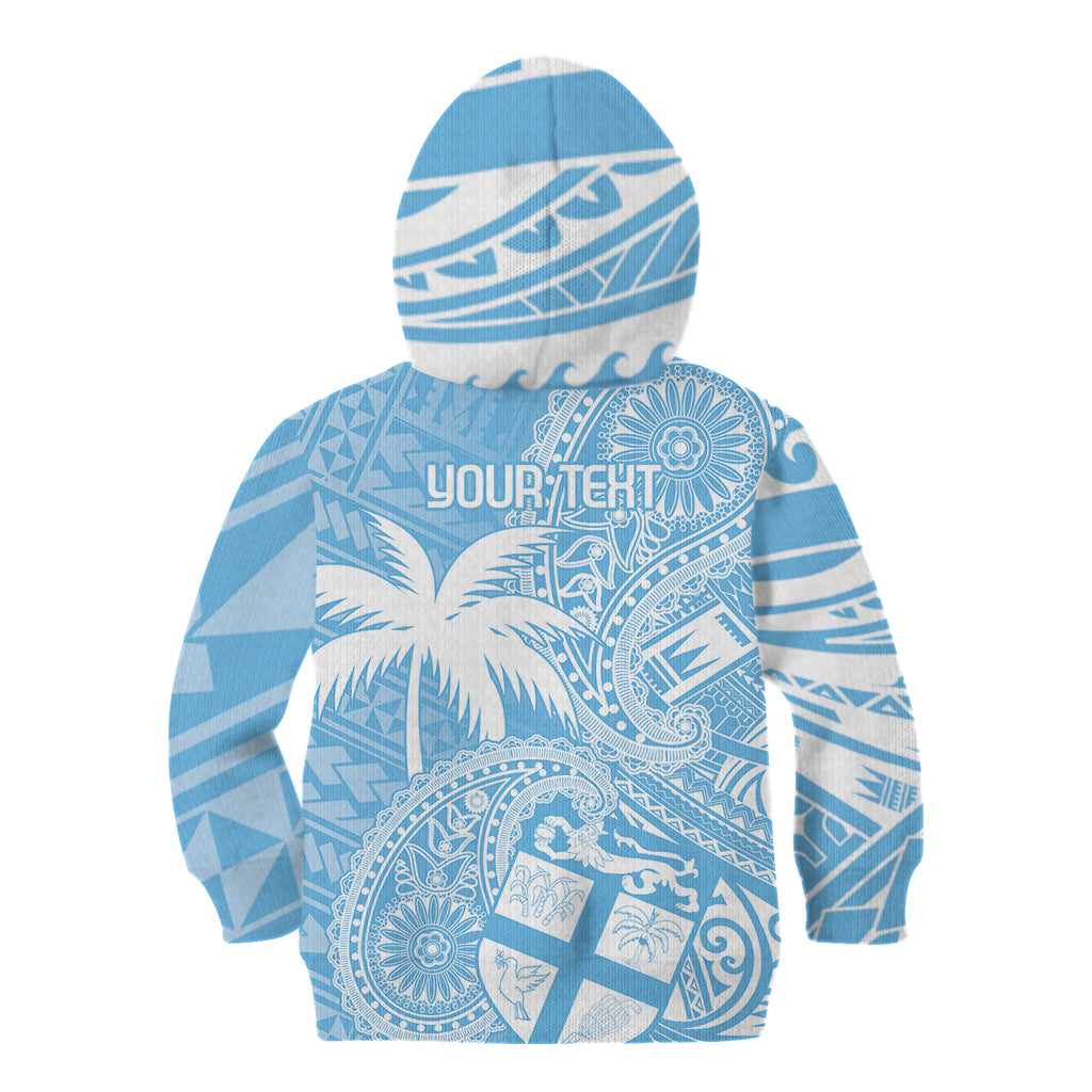 Custom Indo Fijians Kid Hoodie Fiji ke Hindustani Polyneisan Paisley Blue Style LT9 - Polynesian Pride
