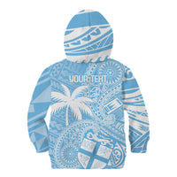 Custom Indo Fijians Kid Hoodie Fiji ke Hindustani Polyneisan Paisley Blue Style LT9 - Polynesian Pride
