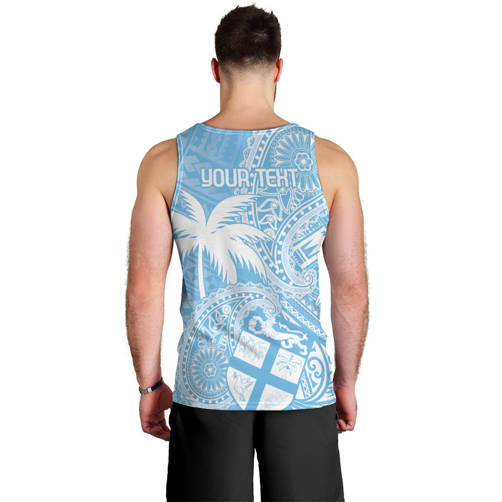 Custom Indo Fijians Men Tank Top Fiji ke Hindustani Polyneisan Paisley Blue Style LT9 - Polynesian Pride