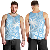 Custom Indo Fijians Men Tank Top Fiji ke Hindustani Polyneisan Paisley Blue Style LT9 - Polynesian Pride