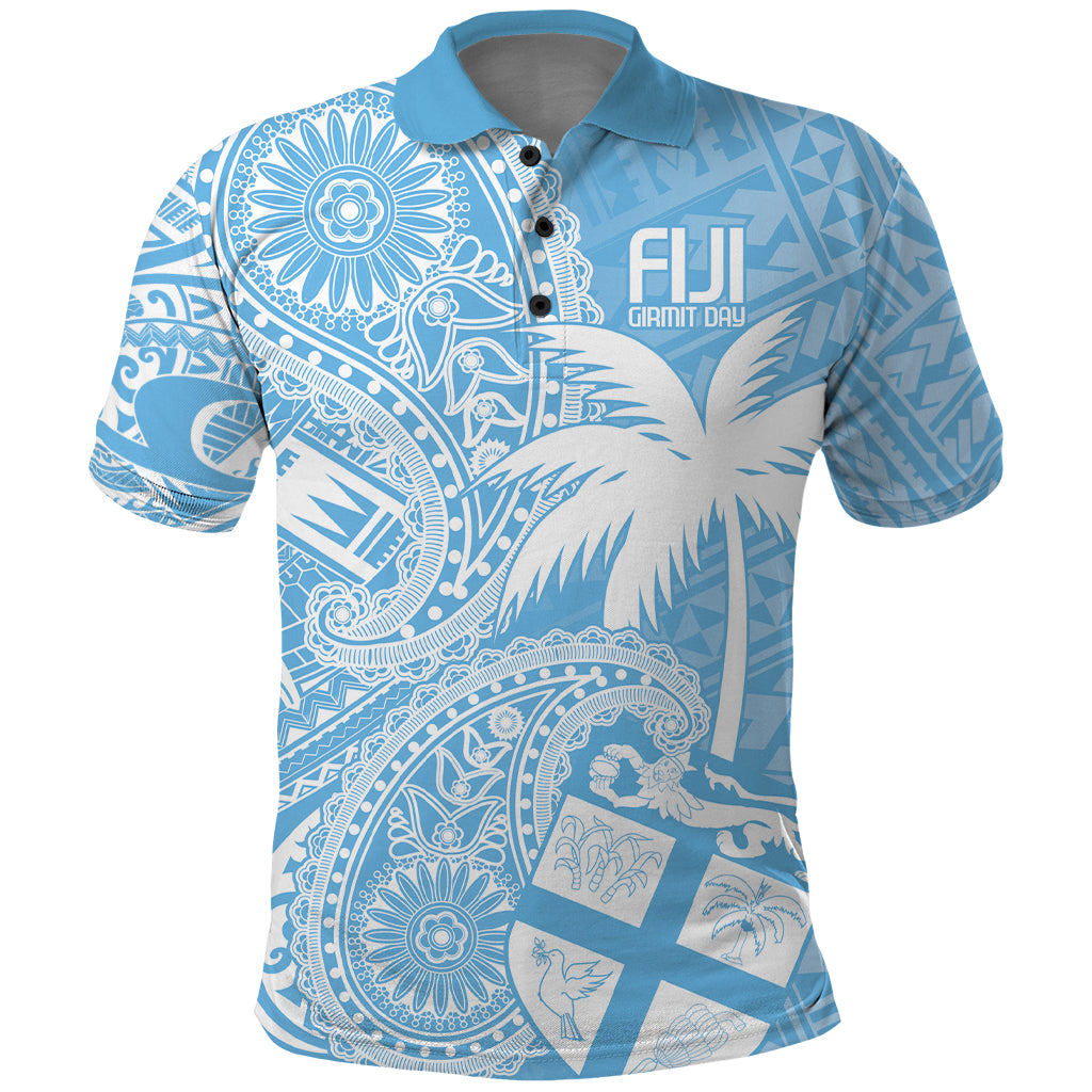 Custom Indo Fijians Polo Shirt Fiji ke Hindustani Polyneisan Paisley Blue Style LT9 Blue - Polynesian Pride