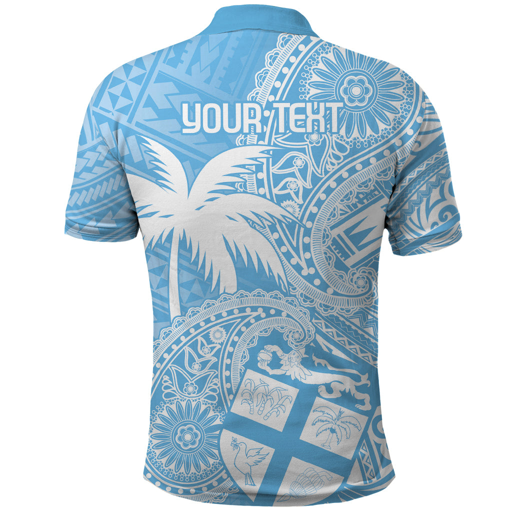 Custom Indo Fijians Polo Shirt Fiji ke Hindustani Polyneisan Paisley Blue Style LT9 - Polynesian Pride