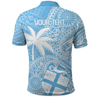 Custom Indo Fijians Polo Shirt Fiji ke Hindustani Polyneisan Paisley Blue Style LT9 - Polynesian Pride
