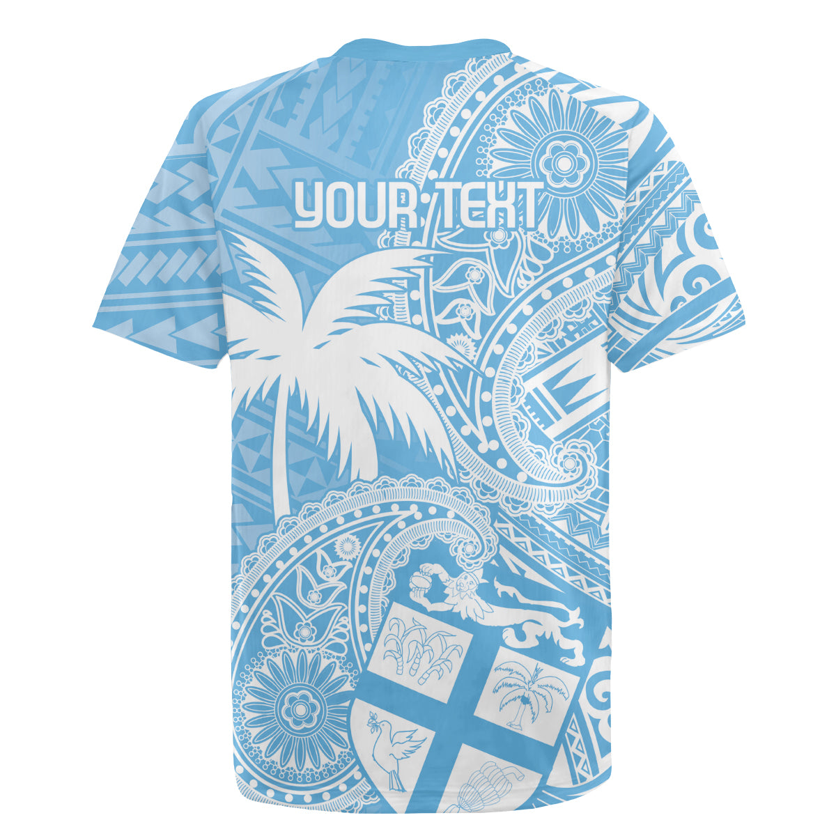 Custom Indo Fijians Rugby Jersey Fiji ke Hindustani Polyneisan Paisley Blue Style