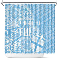 Custom Indo Fijians Shower Curtain Fiji ke Hindustani Polyneisan Paisley Blue Style LT9 Blue - Polynesian Pride