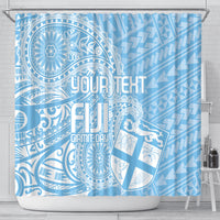 Custom Indo Fijians Shower Curtain Fiji ke Hindustani Polyneisan Paisley Blue Style LT9 - Polynesian Pride