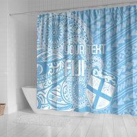 Custom Indo Fijians Shower Curtain Fiji ke Hindustani Polyneisan Paisley Blue Style LT9 - Polynesian Pride