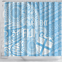 Custom Indo Fijians Shower Curtain Fiji ke Hindustani Polyneisan Paisley Blue Style LT9 - Polynesian Pride