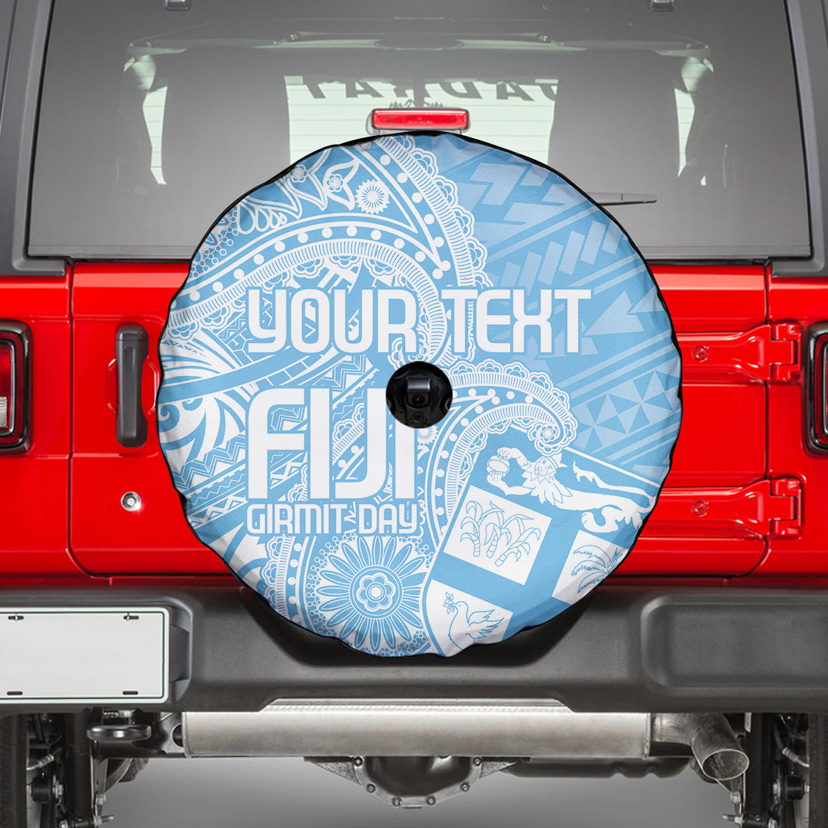 Custom Indo Fijians Spare Tire Cover Fiji ke Hindustani Polyneisan Paisley Blue Style LT9 - Polynesian Pride