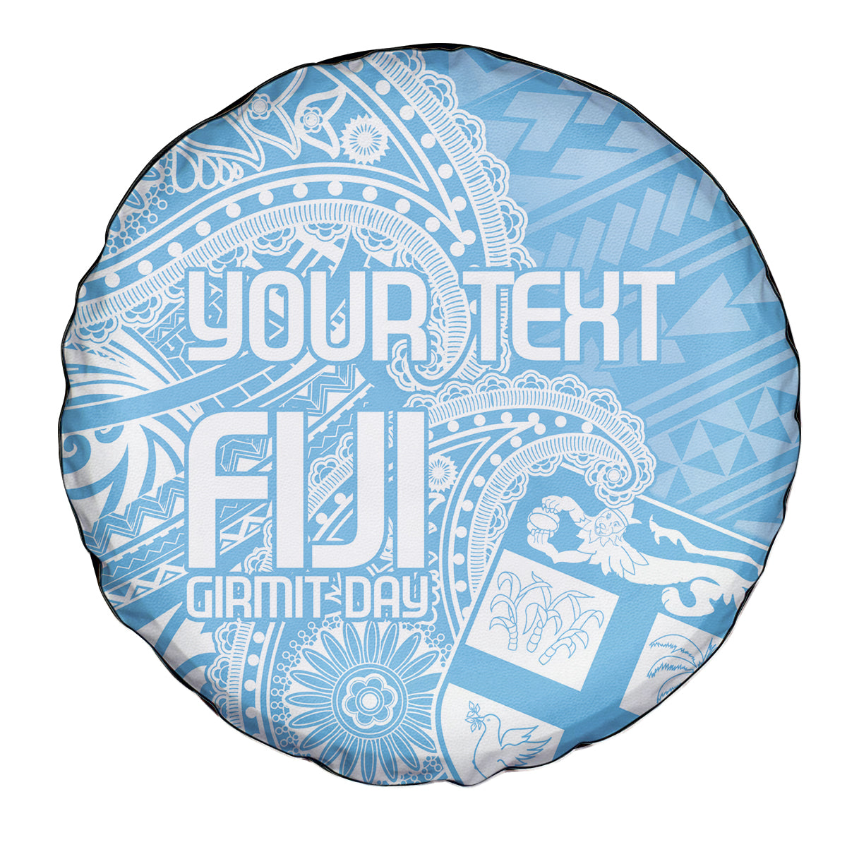 Custom Indo Fijians Spare Tire Cover Fiji ke Hindustani Polyneisan Paisley Blue Style LT9 - Polynesian Pride