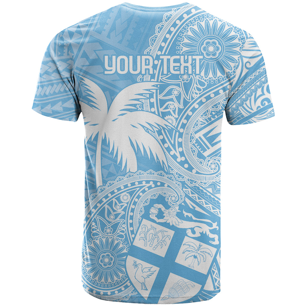Custom Indo Fijians T Shirt Fiji ke Hindustani Polyneisan Paisley Blue Style LT9 - Polynesian Pride