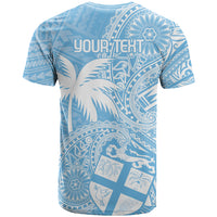 Custom Indo Fijians T Shirt Fiji ke Hindustani Polyneisan Paisley Blue Style LT9 - Polynesian Pride