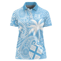Custom Indo Fijians Women Polo Shirt Fiji ke Hindustani Polyneisan Paisley Blue Style LT9 Female Blue - Polynesian Pride