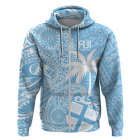 Custom Indo Fijians Zip Hoodie Fiji ke Hindustani Polyneisan Paisley Blue Style LT9 Zip Hoodie Blue - Polynesian Pride