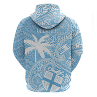 Custom Indo Fijians Zip Hoodie Fiji ke Hindustani Polyneisan Paisley Blue Style LT9 - Polynesian Pride