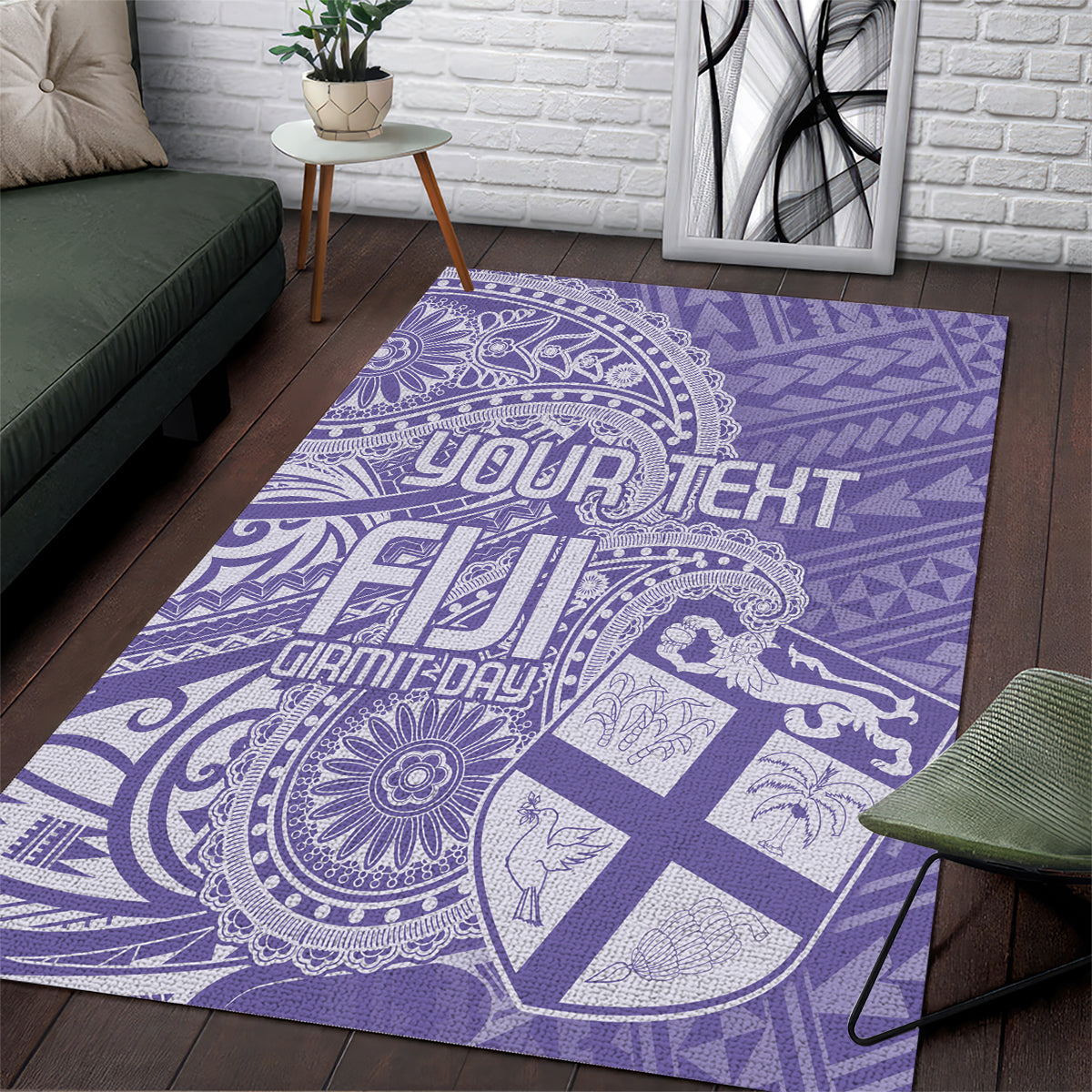 Custom Indo Fijians Area Rug Fiji ke Hindustani Polyneisan Paisley Purple Style LT9 Purple - Polynesian Pride