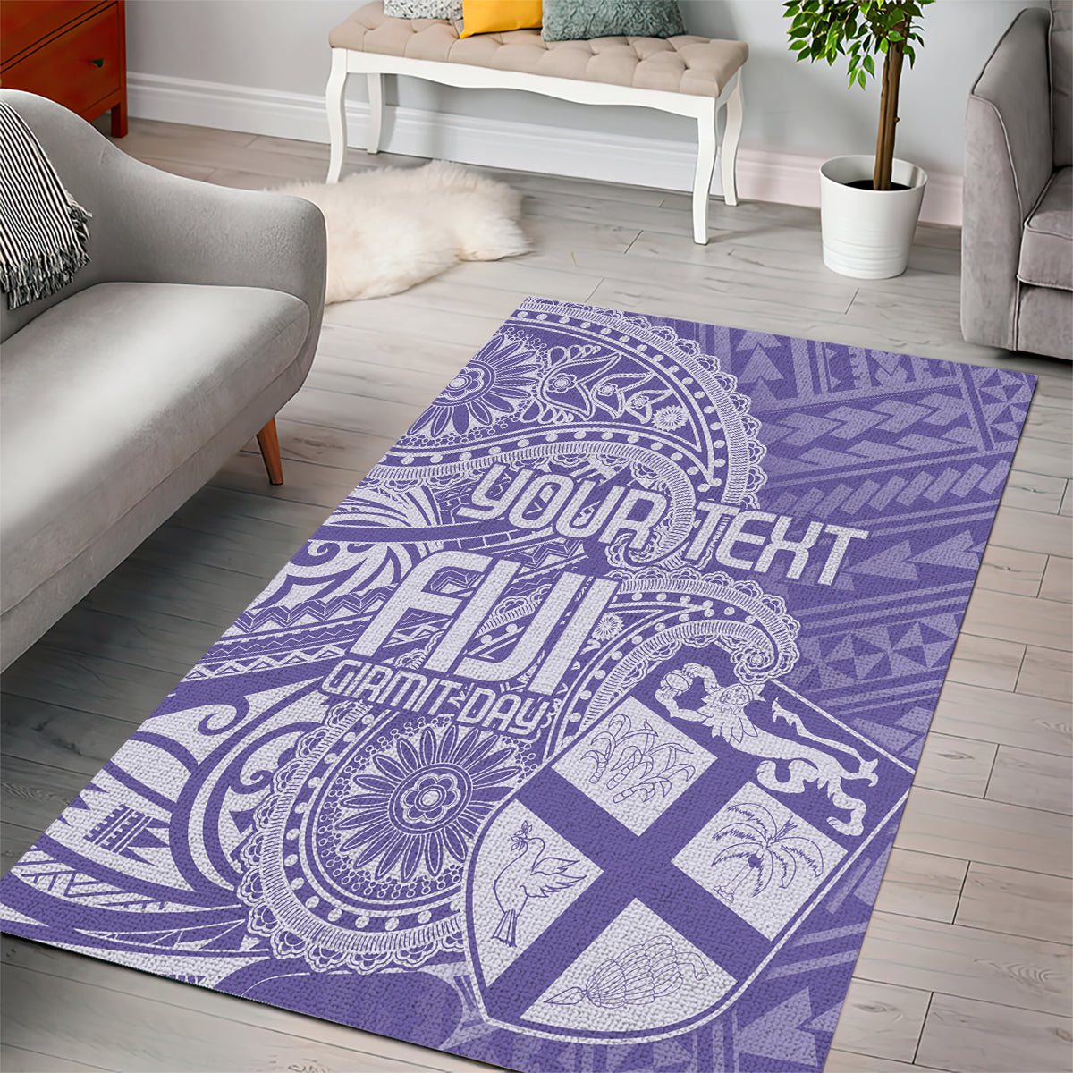 Custom Indo Fijians Area Rug Fiji ke Hindustani Polyneisan Paisley Purple Style LT9 - Polynesian Pride