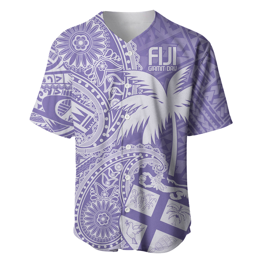 Custom Indo Fijians Baseball Jersey Fiji ke Hindustani Polyneisan Paisley Purple Style LT9 Purple - Polynesian Pride