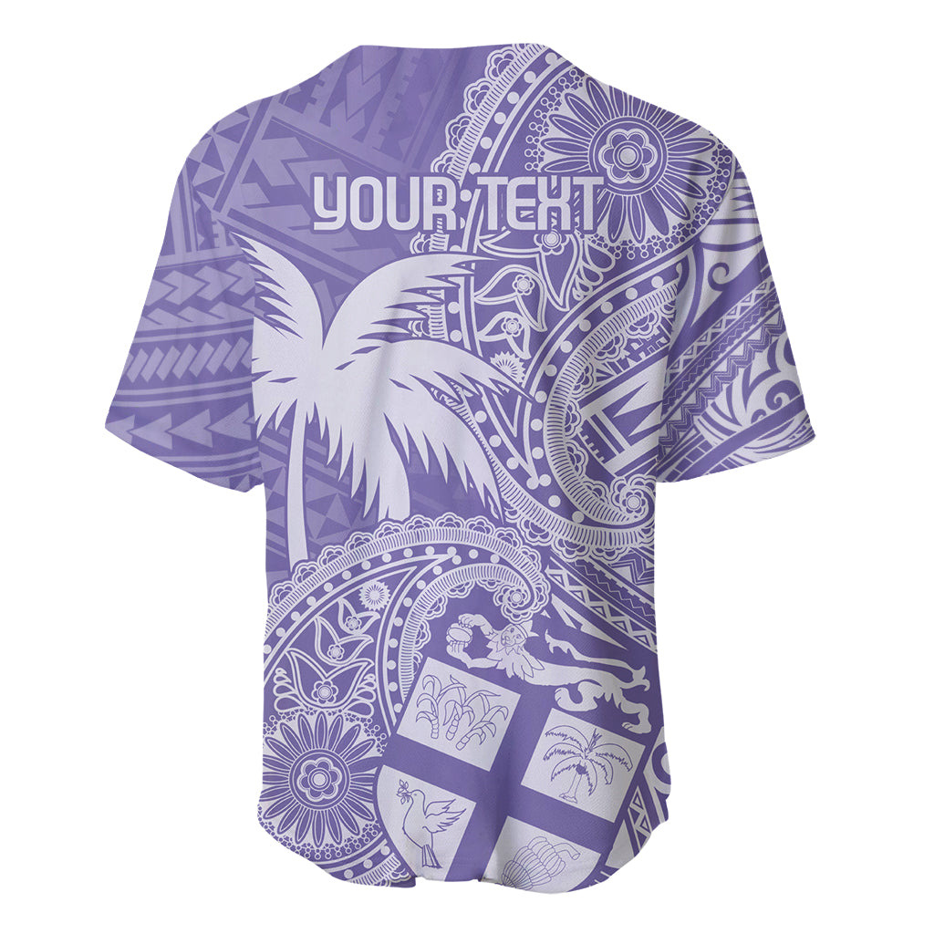 Custom Indo Fijians Baseball Jersey Fiji ke Hindustani Polyneisan Paisley Purple Style LT9 - Polynesian Pride