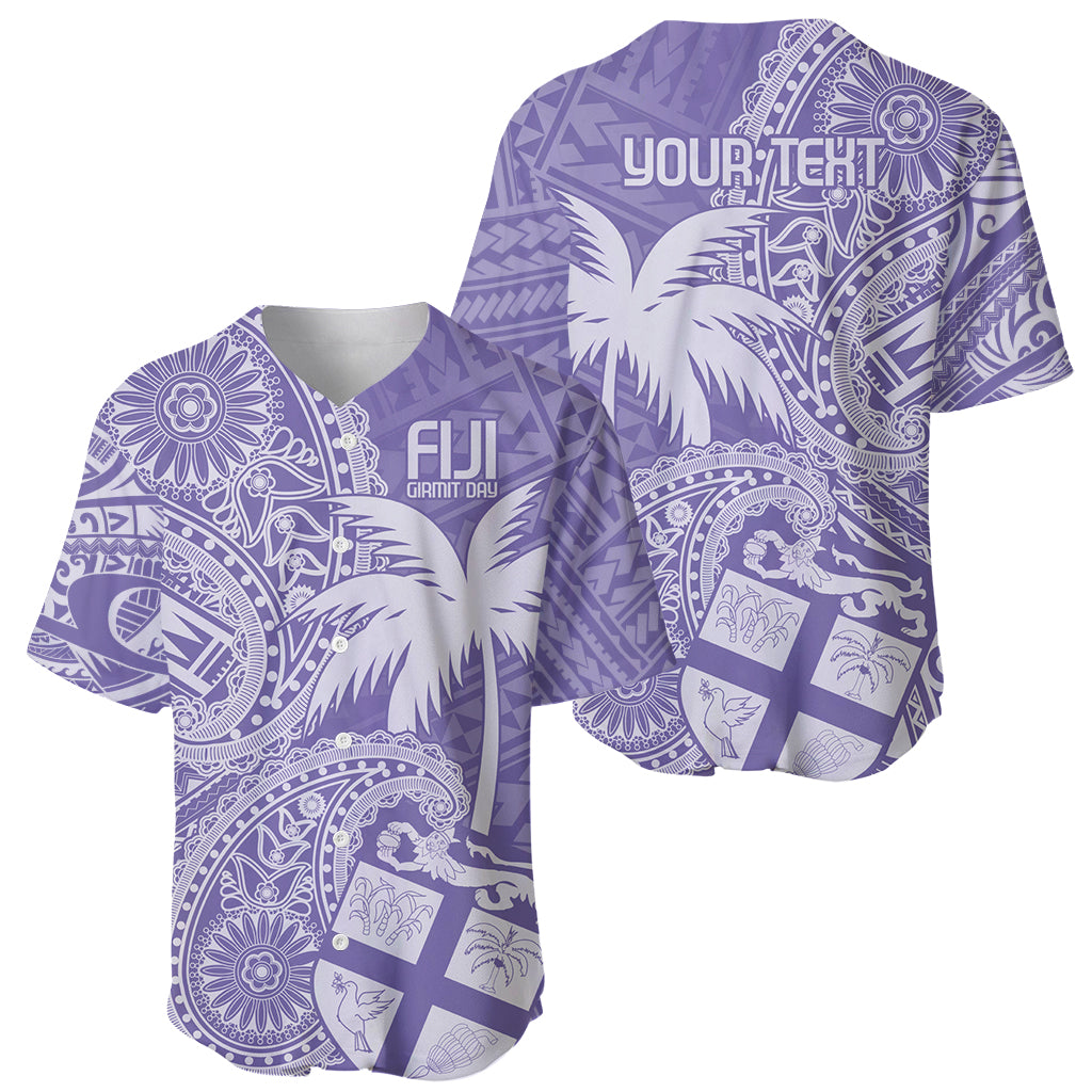 Custom Indo Fijians Baseball Jersey Fiji ke Hindustani Polyneisan Paisley Purple Style LT9 - Polynesian Pride