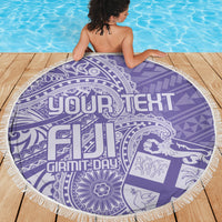 Custom Indo Fijians Beach Blanket Fiji ke Hindustani Polyneisan Paisley Purple Style LT9 - Polynesian Pride