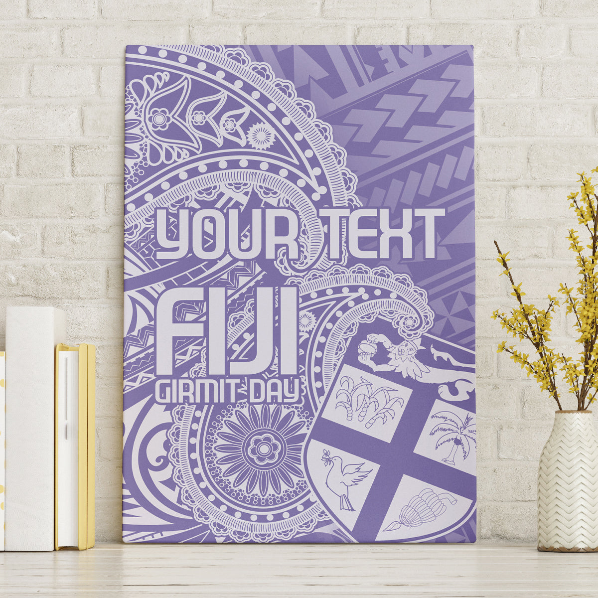 Custom Indo Fijians Canvas Wall Art Fiji ke Hindustani Polyneisan Paisley Purple Style LT9 Without Frame Purple - Polynesian Pride