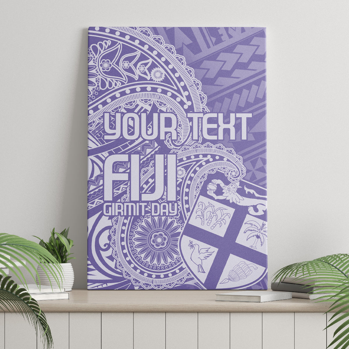 Custom Indo Fijians Canvas Wall Art Fiji ke Hindustani Polyneisan Paisley Purple Style LT9 - Polynesian Pride
