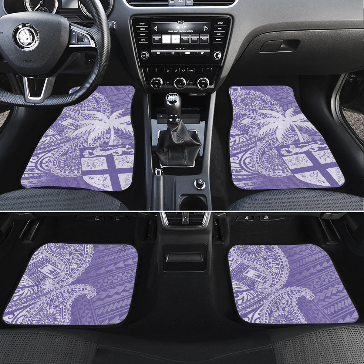 Custom Indo Fijians Car Mats Fiji ke Hindustani Polyneisan Paisley Purple Style LT9 Set 4pcs Purple - Polynesian Pride