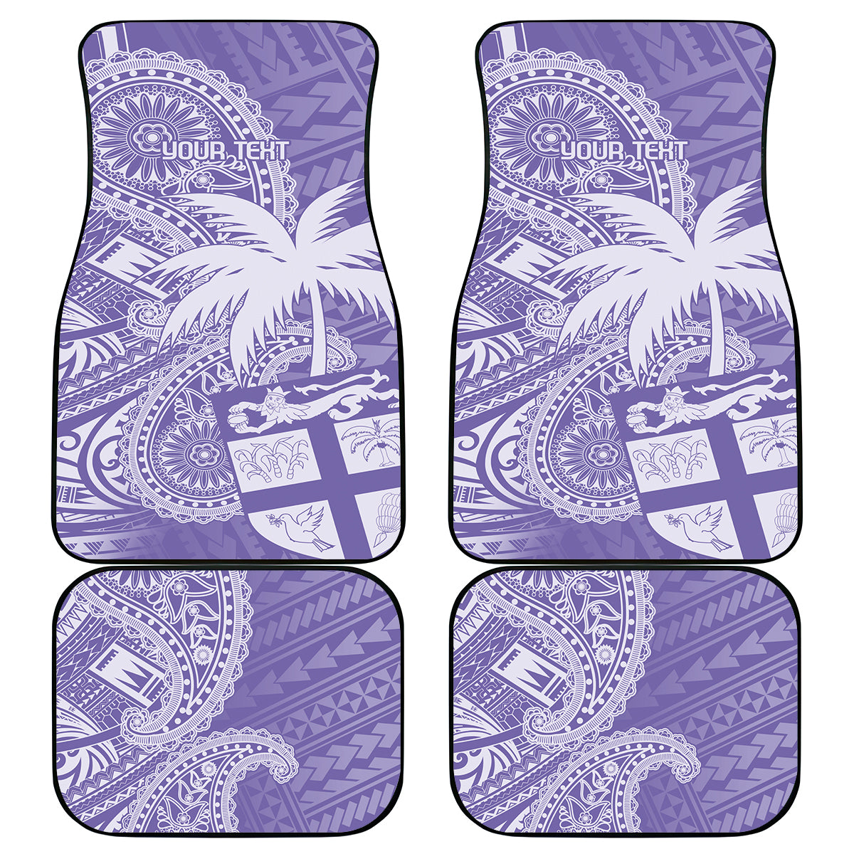 Custom Indo Fijians Car Mats Fiji ke Hindustani Polyneisan Paisley Purple Style LT9 - Polynesian Pride