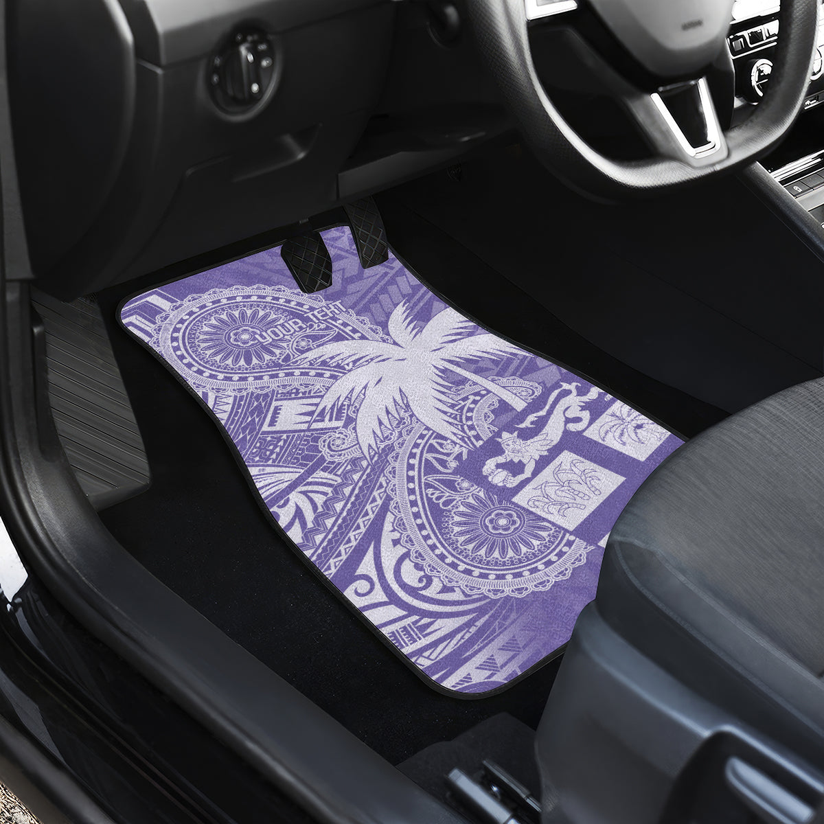 Custom Indo Fijians Car Mats Fiji ke Hindustani Polyneisan Paisley Purple Style LT9 - Polynesian Pride