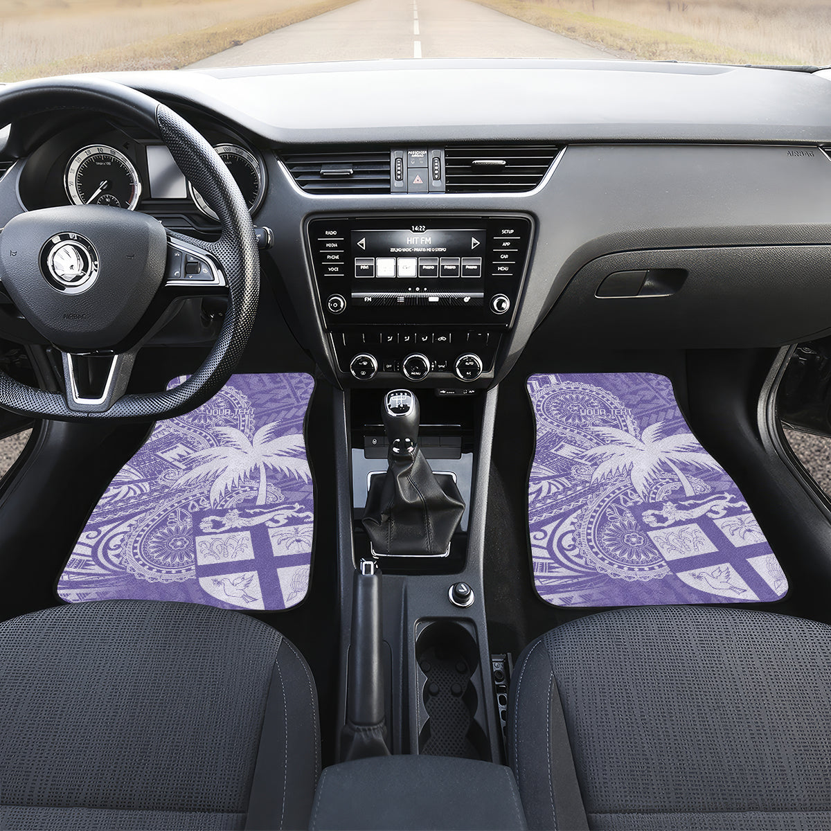 Custom Indo Fijians Car Mats Fiji ke Hindustani Polyneisan Paisley Purple Style LT9 Set 2pcs - Front Purple - Polynesian Pride