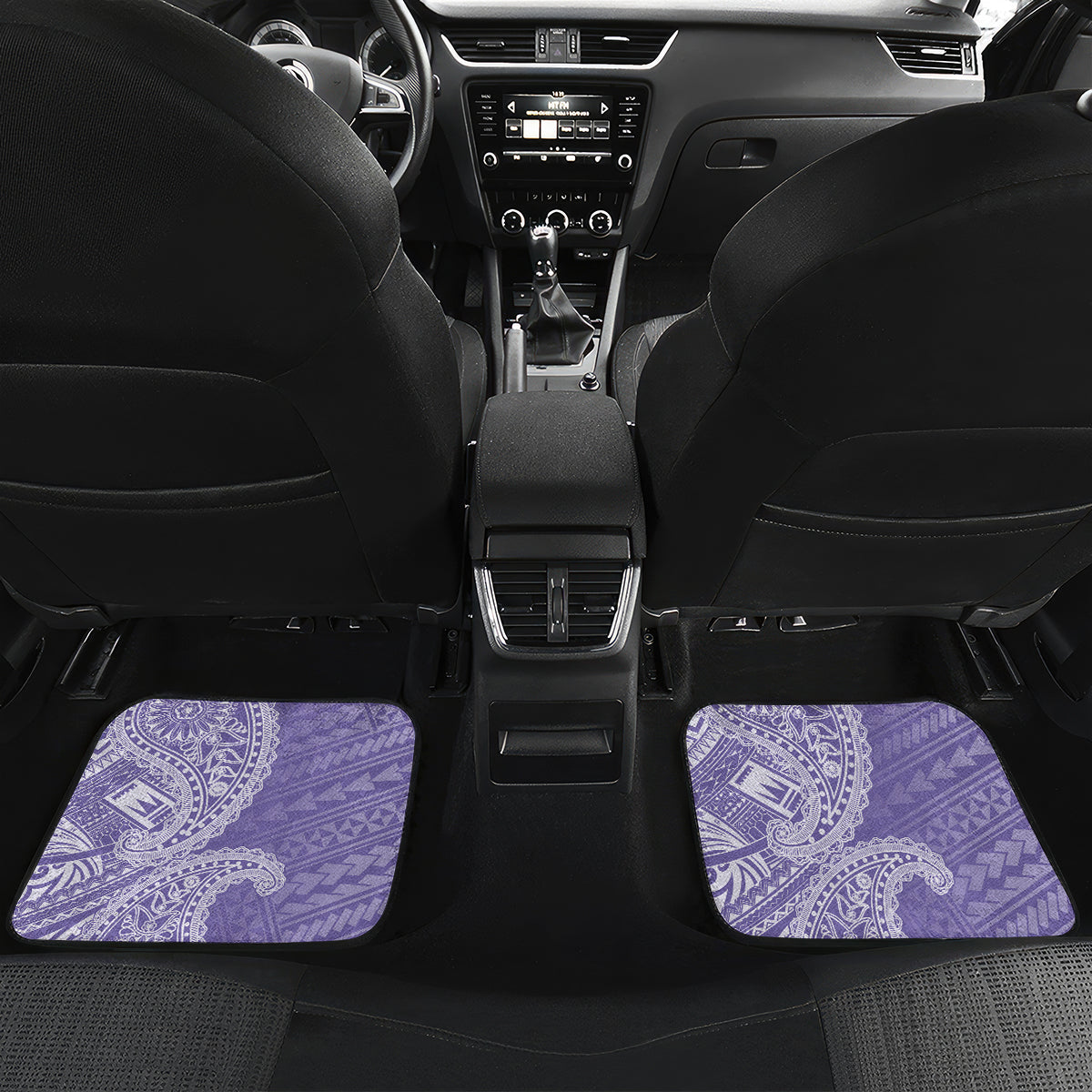 Custom Indo Fijians Car Mats Fiji ke Hindustani Polyneisan Paisley Purple Style LT9 Set 2pcs - Back Purple - Polynesian Pride