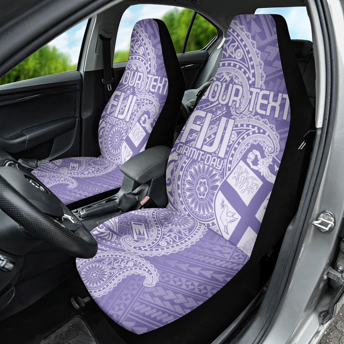Custom Indo Fijians Car Seat Cover Fiji ke Hindustani Polyneisan Paisley Purple Style LT9 - Polynesian Pride