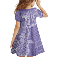 Custom Indo Fijians Family Matching Long Sleeve Bodycon Dress and Hawaiian Shirt Fiji ke Hindustani Polyneisan Paisley Purple Style LT9 - Polynesian Pride