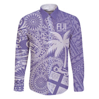 Custom Indo Fijians Family Matching Puletasi and Hawaiian Shirt Fiji ke Hindustani Polyneisan Paisley Purple Style LT9 Dad's Shirt - Long Sleeve Purple - Polynesian Pride