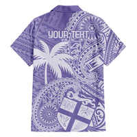 Custom Indo Fijians Family Matching Short Sleeve Bodycon Dress and Hawaiian Shirt Fiji ke Hindustani Polyneisan Paisley Purple Style LT9 - Polynesian Pride