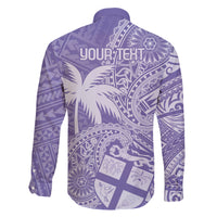 Custom Indo Fijians Family Matching Short Sleeve Bodycon Dress and Hawaiian Shirt Fiji ke Hindustani Polyneisan Paisley Purple Style LT9 - Polynesian Pride